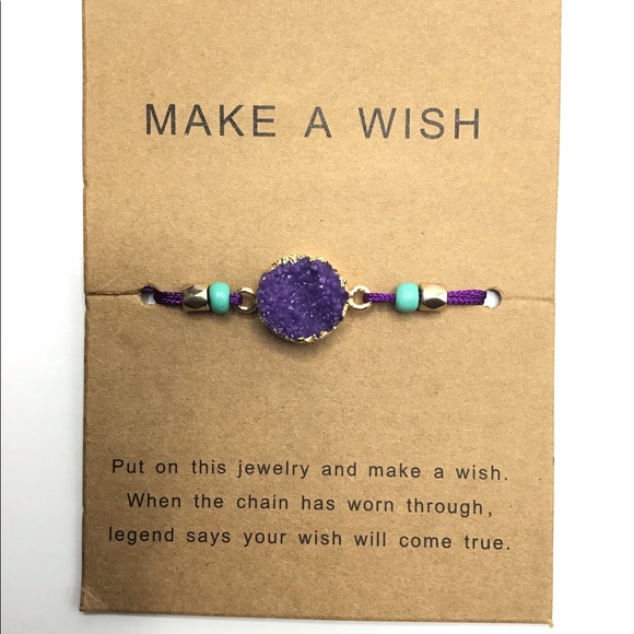 Adjustable Purple Geode bracelet NWT - Picture 2 of 4